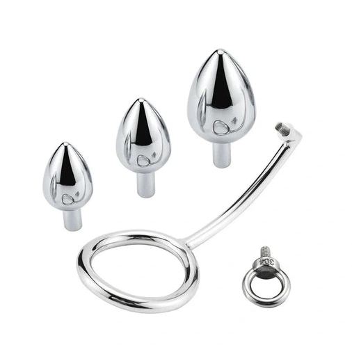 Stainless 4663 Set DiscreetChoice Cock Anal with Hook Ring Steel 0212
